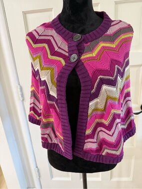 Missoni for Target Zig Zag Knit Cardigan Sweater XL Pink Purple
